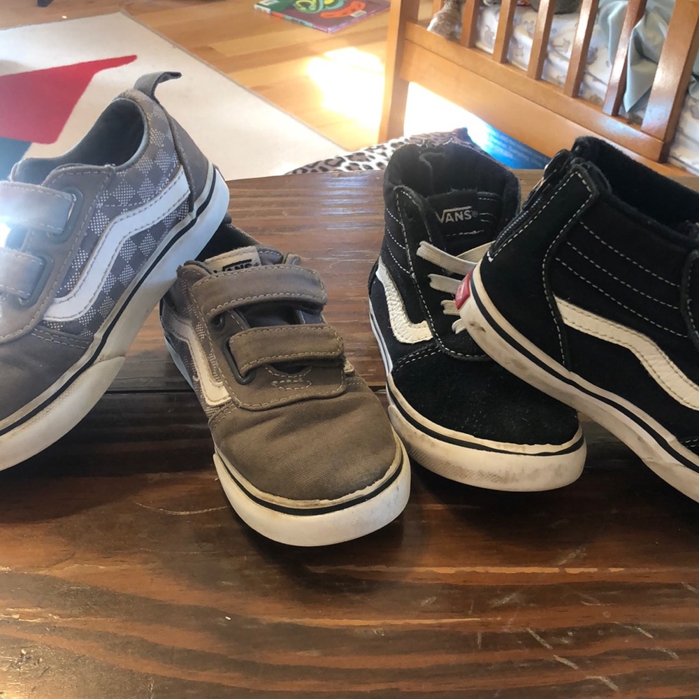 Two pairs of toddler vans shoes